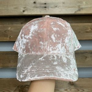 Crushed Velvet Pink Hat